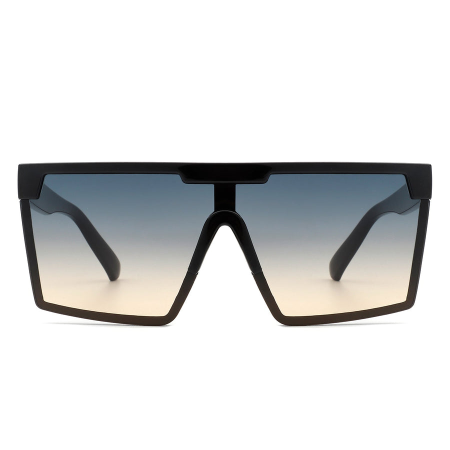 Vitalize - Oversize Retro Square Flat Top Tinted Fashion Women Sunglasses