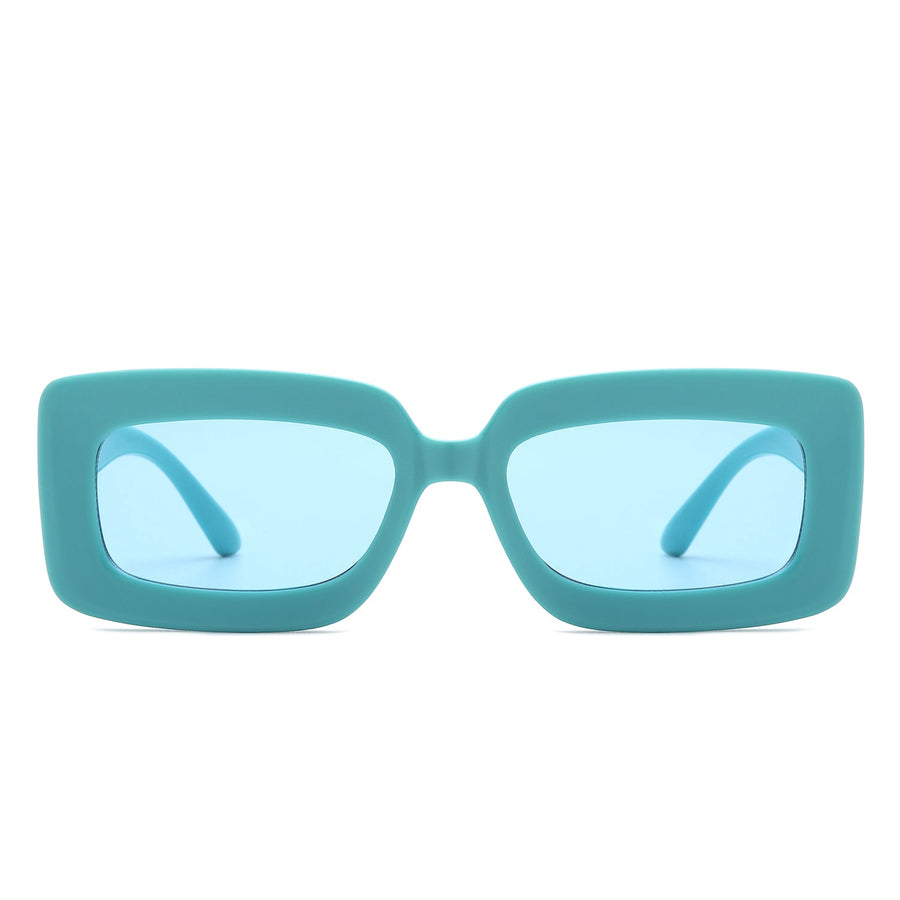 Celestra - Rectangle Square Flat Lens Tinted Sunglasses