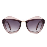 Infernia - Square Irregular Cat-Eye Sunglasses- 6 Colors