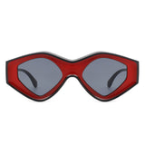 Rosedawn - Futuristic Square Retro Chunky Irregular Geometric Sunglasses- 6 Colors
