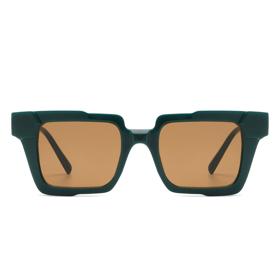 Xeno Flat Top Geometric Square Fashion Sunglasses- 6 Colors