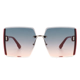Phoenixy - Square Oversize Half Frame Fashion Women Sunglasses