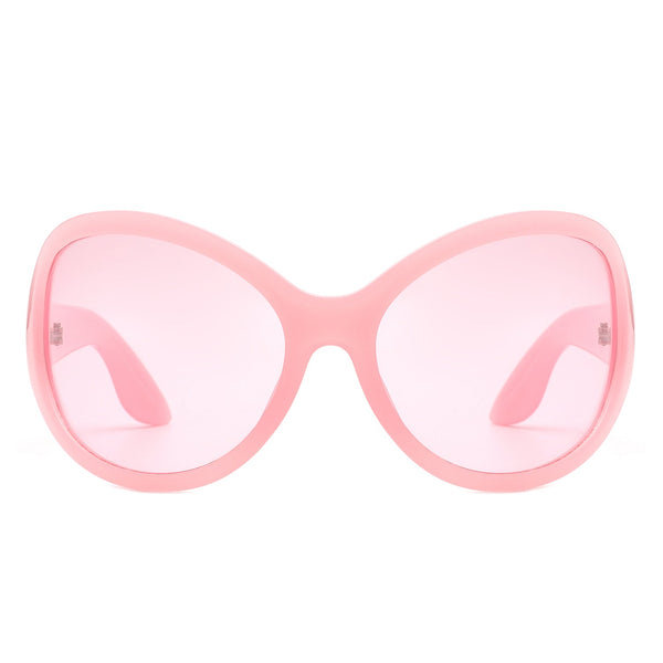 Quinlan - Oversized Round Wraparound Women's Sunglasses