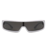 Orion - Futuristic Wrap-Around Rectangle Shield Sunglasses- 8 Colors