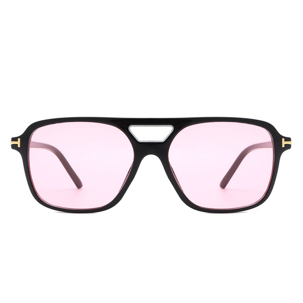 Skyhavoc - Retro Square Brow-Bar Aviator Sunglasses