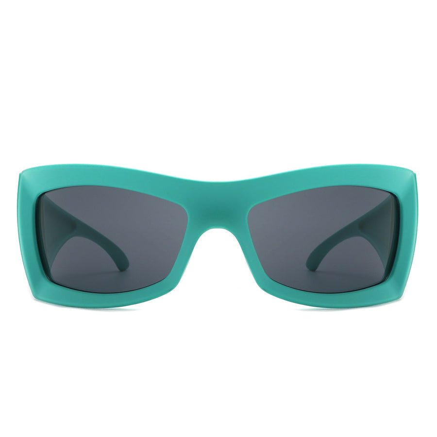 Skytalon Retro Square Chunky Wrap-Around Sunglasses- 6 Colors