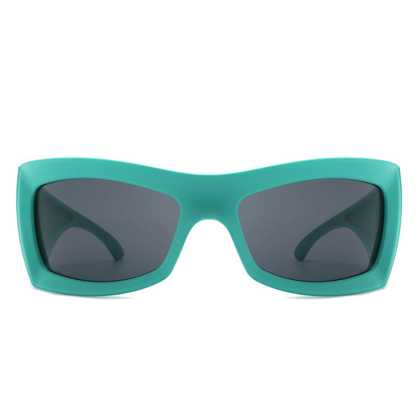 Skytalon - Retro Square Chunky Wrap Around Sunglasses