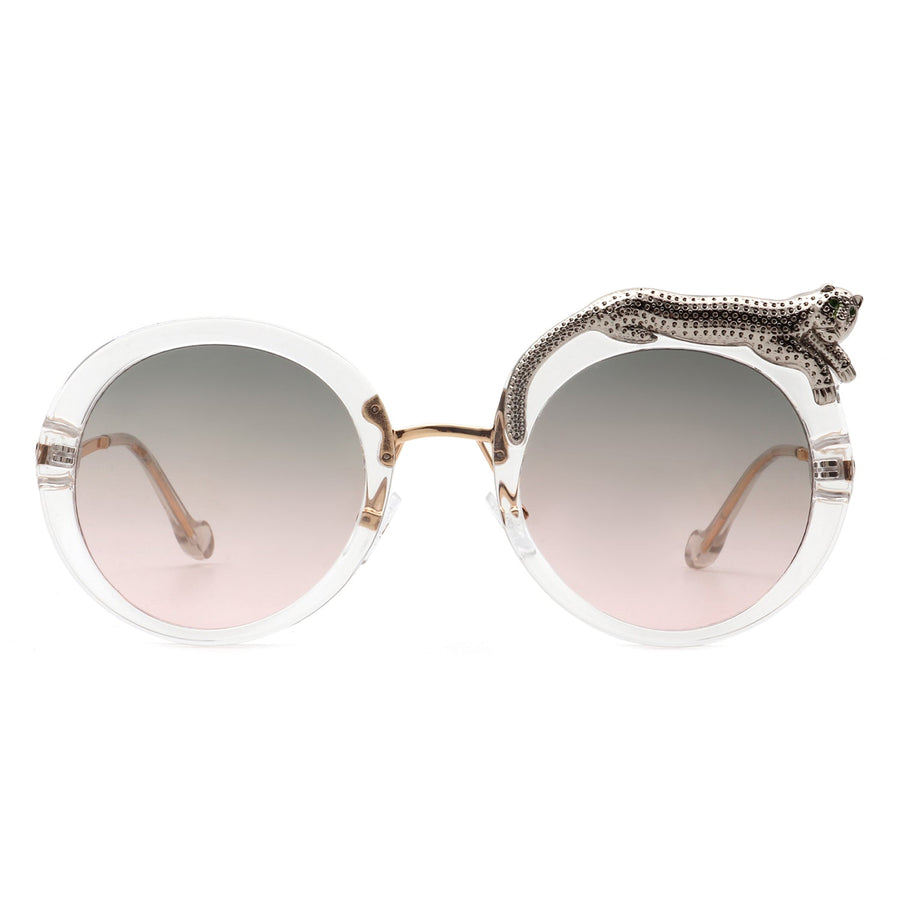 Yellowze Oversized Round Leopard Frame Sunglasses- 6 Colors