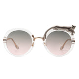 Yellowze Oversized Round Leopard Frame Sunglasses- 6 Colors