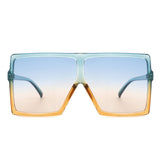 Zenithia - Square Oversized Flat Top Sunglasses- 9 Colors