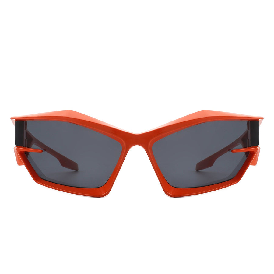 Pollich Futuristic Rectangle Geometric Chunky Square Sunglasses- 6 Colors