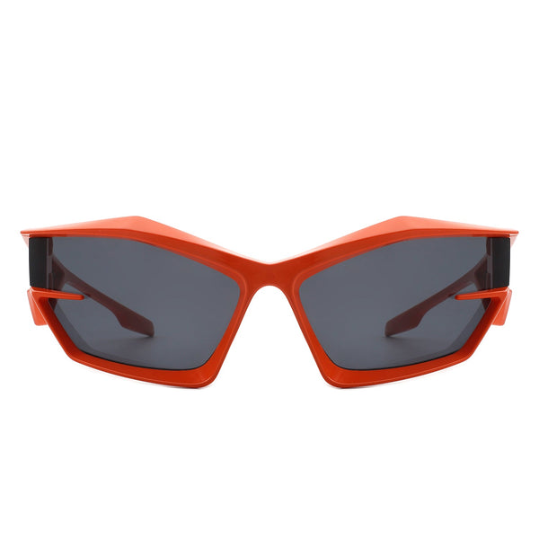 Pollich - Futuristic Rectangle Geometric Chunky Square Fashion Sunglasses