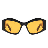 Shimmerz Oversized Square Irregular Wavy Temple Sunglasses- 7 Colors