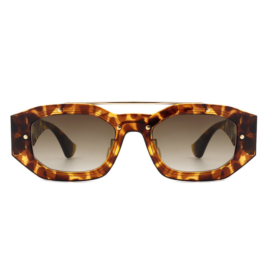 Xanadusk Geometric Retro Irregular Brow-Bar Square Fashion Sunglasses- 7 Colors