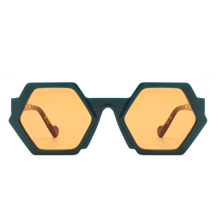 Starpath - Geometric Irregular Tinted Round Fashion Sunglasses