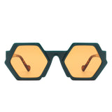 Starpath - Geometric Irregular Tinted Round Fashion Sunglasses