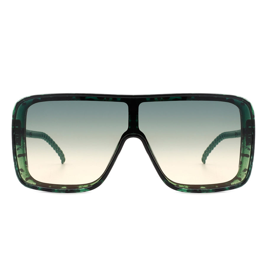 Wildwind Square Flat Top Oversize Retro Fashion Sunglasses- 6 Colors