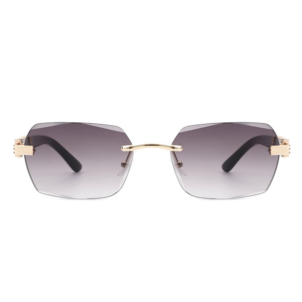 Hailstorm - Rectangle Retro Rimless Tinted Frameless Fashion Square Sunglasses