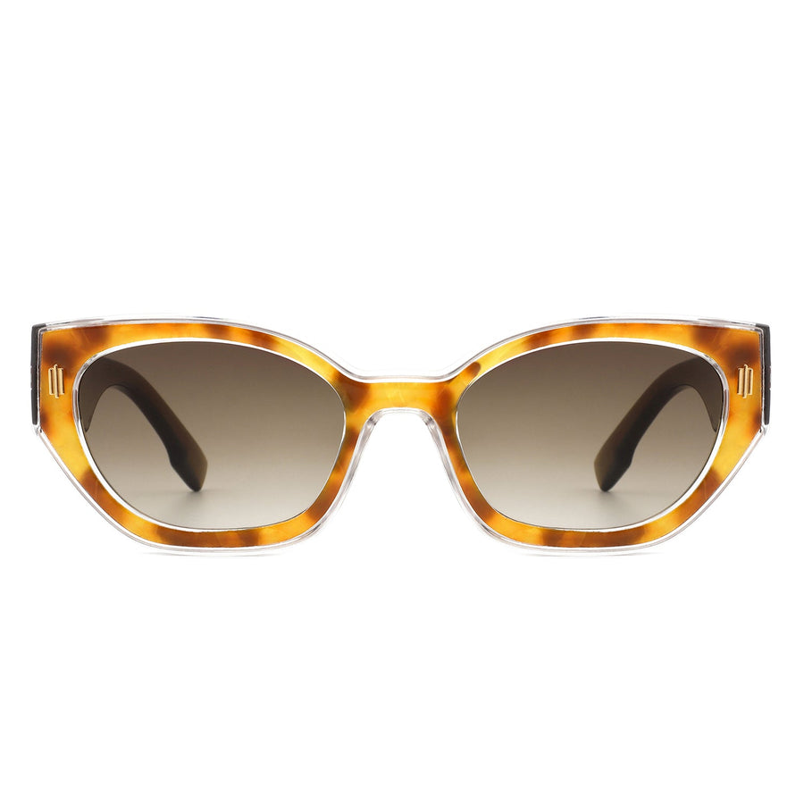 Dawnmist - Geometric Retro Round Irregular Narrow Cat-Eye Sunglasses- 6 Colors