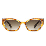 Dawnmist - Geometric Retro Round Irregular Narrow Cat-Eye Sunglasses- 6 Colors