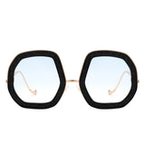 Xanadawn Round Irregular Geometric Glitter Fashion Sunglasses- 6 Colors