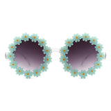 Ysabelia - Round Daisy Flower Shape Circle Sunglasses- 7 Colors