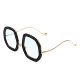 Xanadawn Round Irregular Geometric Glitter Fashion Sunglasses- 6 Colors