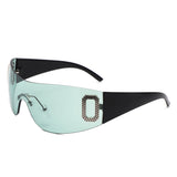 Havoc Rimless Rectangle Sleek Wrap-Around Sunglasses- 6 Colors
