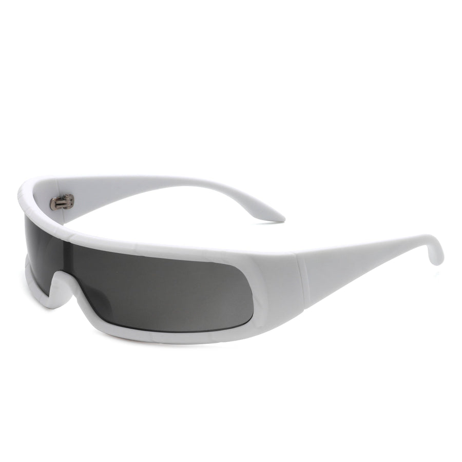 Orion - Futuristic Wrap-Around Rectangle Shield Sunglasses- 8 Colors