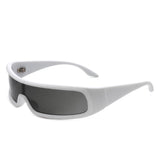 Orion - Futuristic Wrap-Around Rectangle Shield Sunglasses- 8 Colors