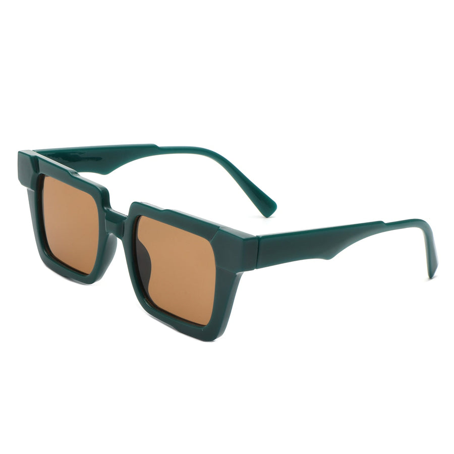 Xeno Flat Top Geometric Square Fashion Sunglasses- 6 Colors