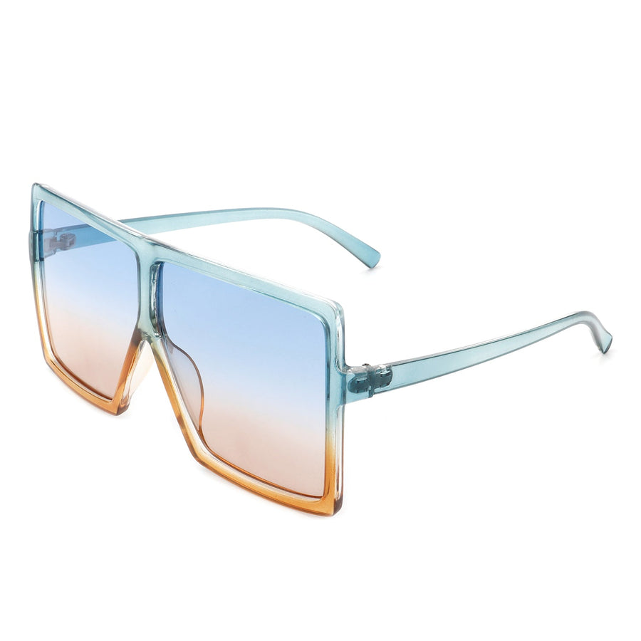 Zenithia - Square Oversized Flat Top Sunglasses- 9 Colors