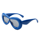Argo - Oversized Y2K Inflated Frame One Piece Lens Sunglasses- 6 Colors