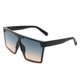 Vitalize - Oversize Retro Square Flat Top Tinted Fashion Women Sunglasses
