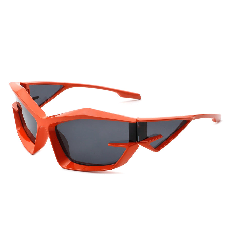 Pollich Futuristic Rectangle Geometric Chunky Square Sunglasses- 6 Colors