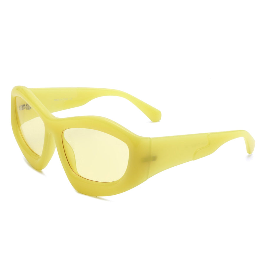 Xaron - Geometric Square Tinted Oversized Chunky Sunglasses- 5 Colors