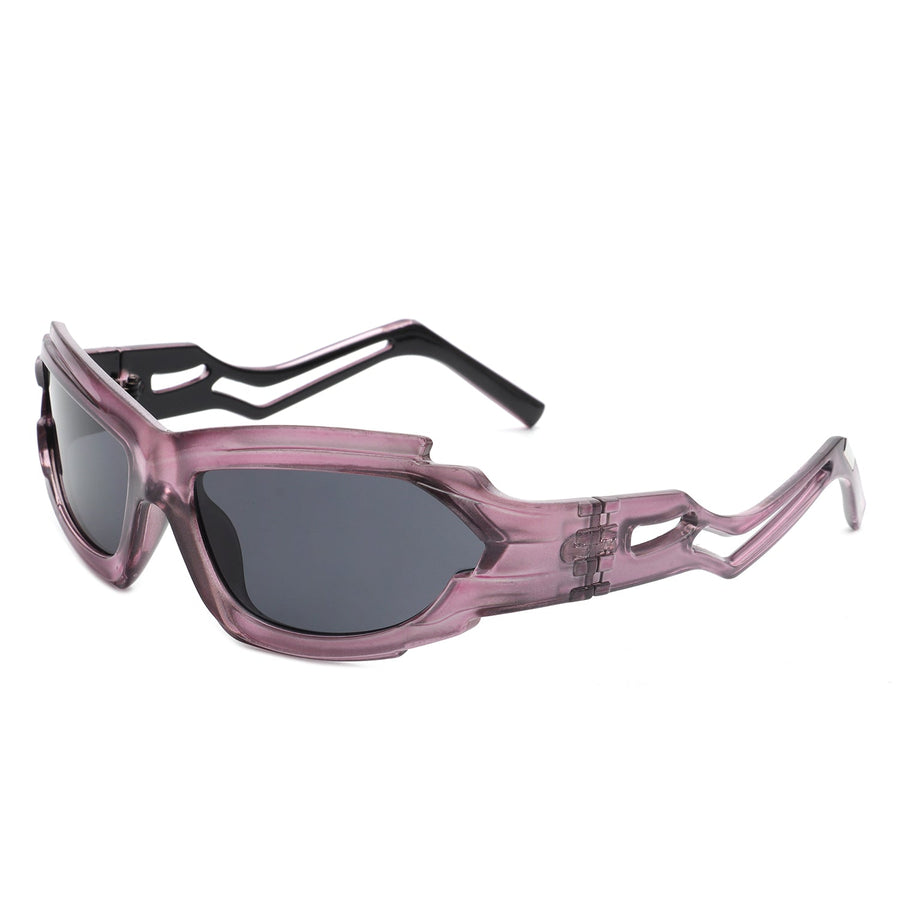 Moonhaze - Futuristic Rectangle Sport Wrap Around Sunglasses- 6 Colors