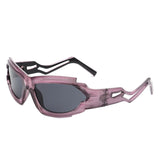 Moonhaze - Futuristic Rectangle Sport Wrap Around Sunglasses- 6 Colors