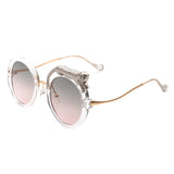 Yellowze Oversized Round Leopard Frame Sunglasses- 6 Colors
