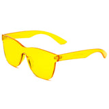 LEMOORE | Retro Flat Lens Candy Color Square Rimless Sunglasses- 5 Colors