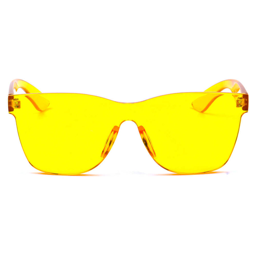 LEMOORE | Retro Flat Lens Candy Color Square Rimless Sunglasses- 5 Colors