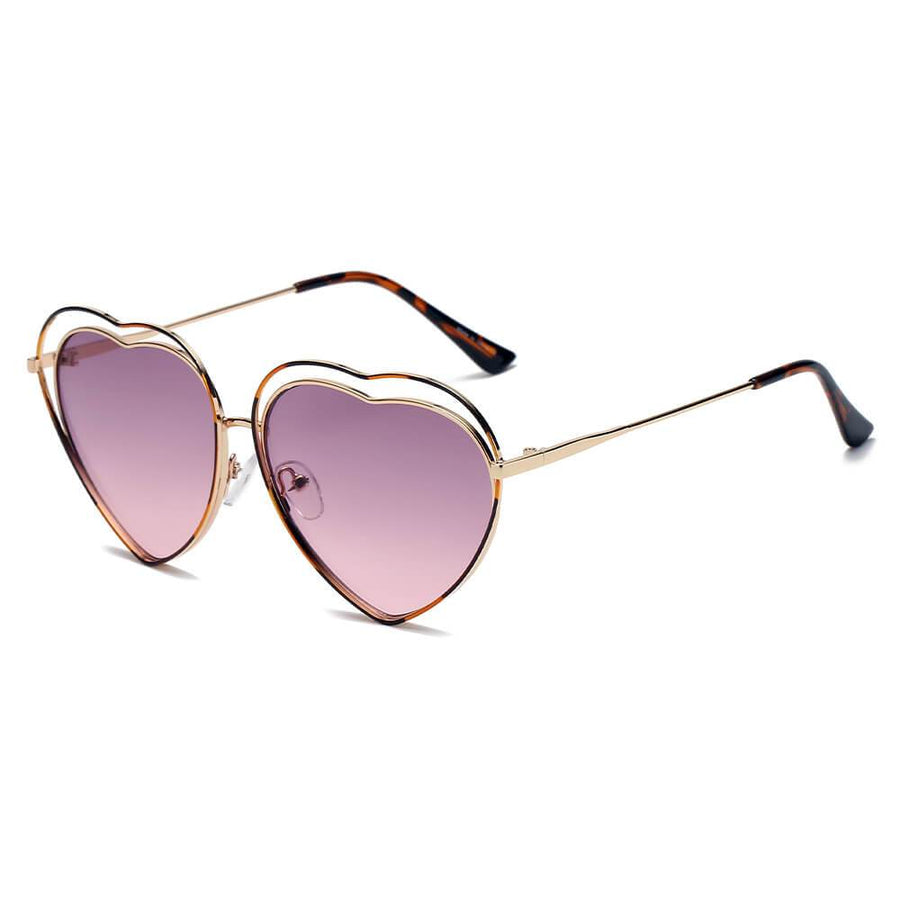 MESA | Metal Halo Wire Art Heart Shape Color Lens Sunglasses- 5 Colors