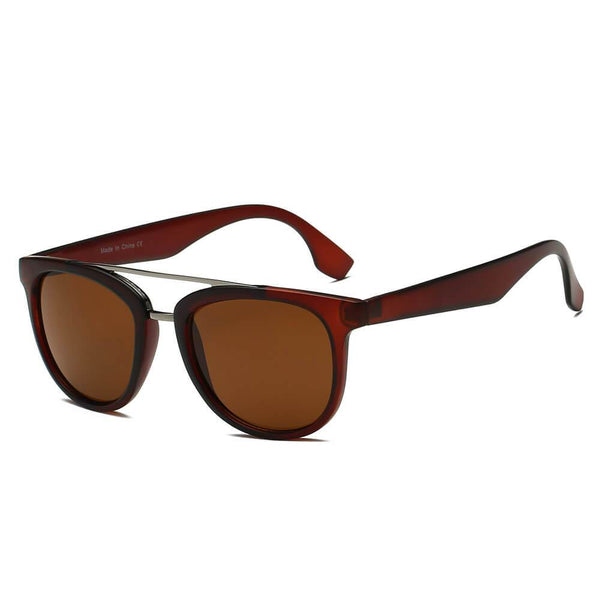 BENTON | Classic Round Brow-Bar Fashion Sunglasses