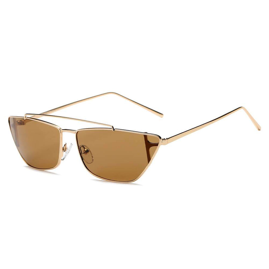 ESTEVAN Metal Retro Flat Lens Rectangular Sunglasses- 4 Colors