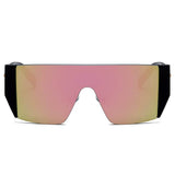 MABLETON | Women Retro Flat Top Lens Square Shield Wrap Around Sunglasses