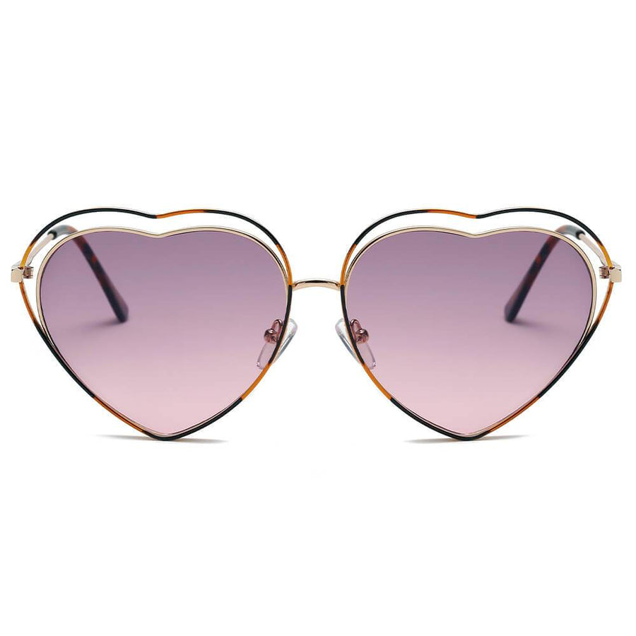 MESA | Metal Halo Wire Art Heart Shape Color Lens Sunglasses- 5 Colors
