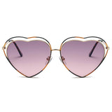 MESA | Metal Halo Wire Art Heart Shape Color Lens Sunglasses- 5 Colors