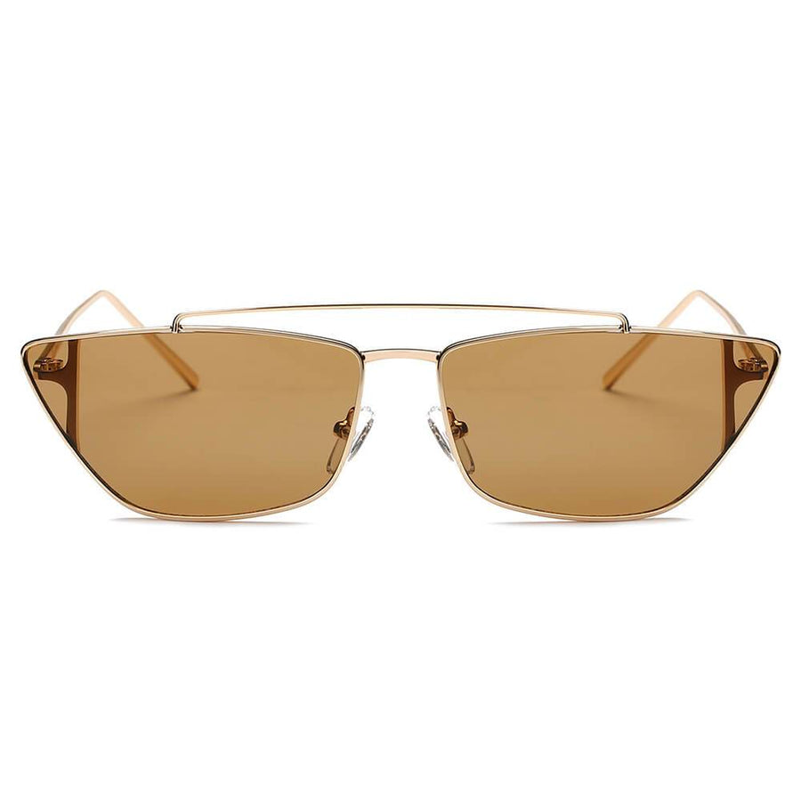 ESTEVAN Metal Retro Flat Lens Rectangular Sunglasses- 4 Colors