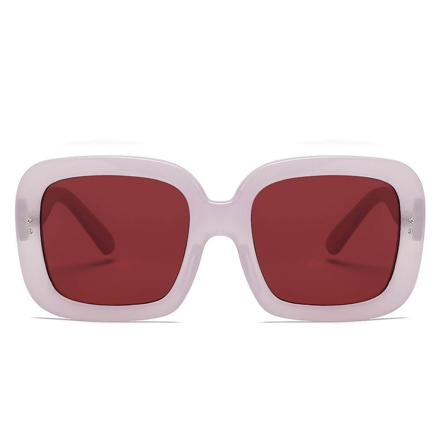 CLEMSON | Women Retro Trendy Vintage Bold Square Oversize Sunglasses