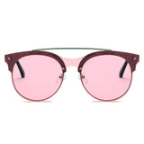 ENDICOTT | Round Circle Brow-Bar Tinted Lens Sunglasses